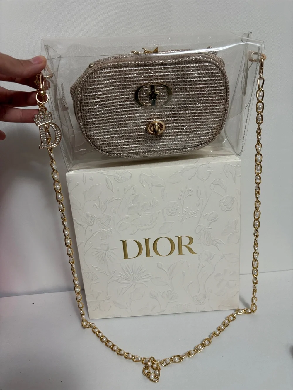 Dior Gold Pouch in Clear Women's Handbag - Picture 1 of 11
